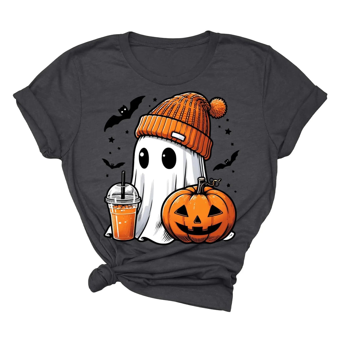 Halloween Fall Ghost Shirt, Cute Ghost Shirt, Ghost Coffee Shirt Womens Halloween Shirt, Cute Fall Shirt, Spooky Season Shirt,Gift For Halloween Cypress DTF