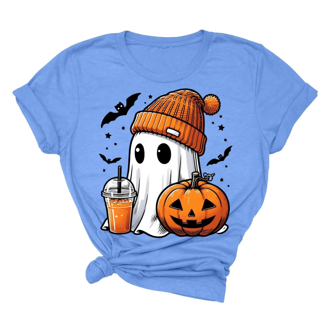 Halloween Fall Ghost Shirt, Cute Ghost Shirt, Ghost Coffee Shirt Womens Halloween Shirt, Cute Fall Shirt, Spooky Season Shirt,Gift For Halloween Cypress DTF