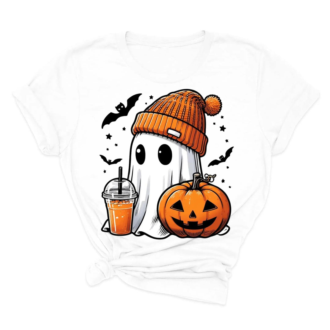 Halloween Fall Ghost Shirt, Cute Ghost Shirt, Ghost Coffee Shirt Womens Halloween Shirt, Cute Fall Shirt, Spooky Season Shirt,Gift For Halloween Cypress DTF