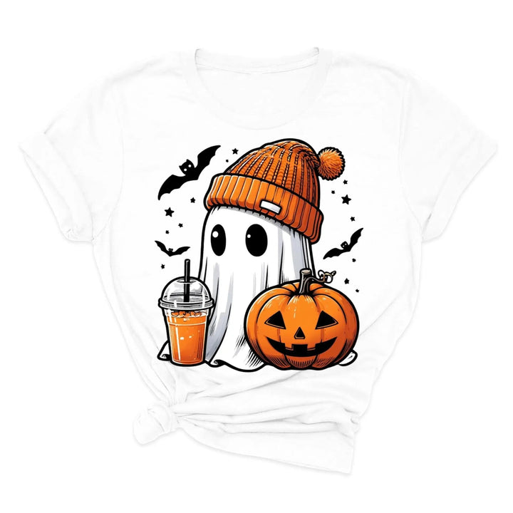 Halloween Fall Ghost Shirt, Cute Ghost Shirt, Ghost Coffee Shirt Womens Halloween Shirt, Cute Fall Shirt, Spooky Season Shirt,Gift For Halloween Cypress DTF