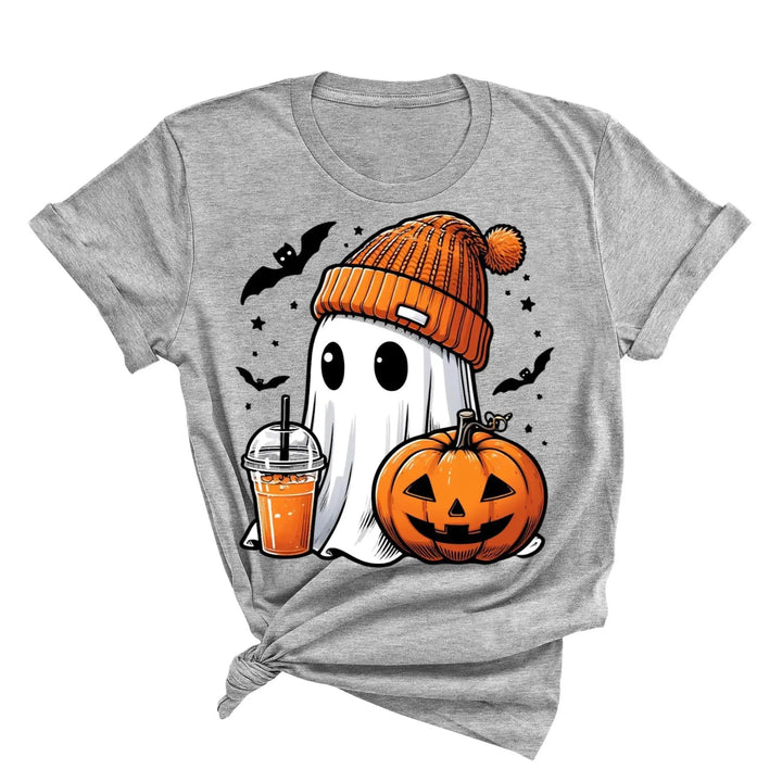 Halloween Fall Ghost Shirt, Cute Ghost Shirt, Ghost Coffee Shirt Womens Halloween Shirt, Cute Fall Shirt, Spooky Season Shirt,Gift For Halloween Cypress DTF