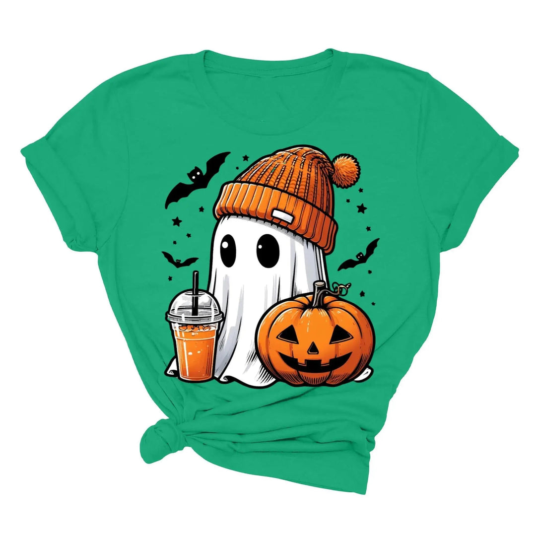 Halloween Fall Ghost Shirt, Cute Ghost Shirt, Ghost Coffee Shirt Womens Halloween Shirt, Cute Fall Shirt, Spooky Season Shirt,Gift For Halloween Cypress DTF