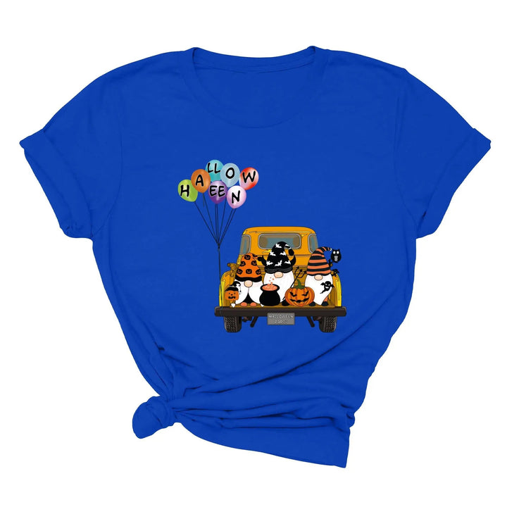 Halloween Gnomes in Truck Shirt – Vintage Pumpkins & Bat Costume Tee Cypress DTF