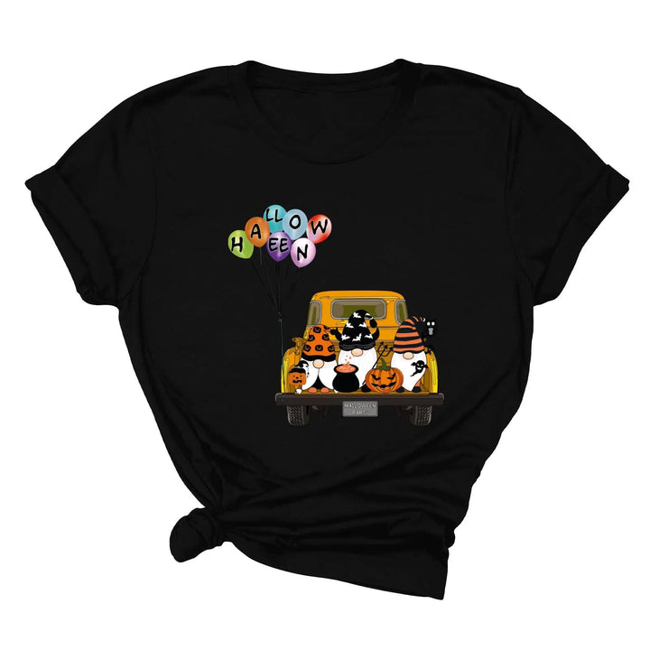 Halloween Gnomes in Truck Shirt – Vintage Pumpkins & Bat Costume Tee Cypress DTF