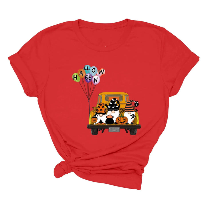 Halloween Gnomes in Truck Shirt – Vintage Pumpkins & Bat Costume Tee Cypress DTF