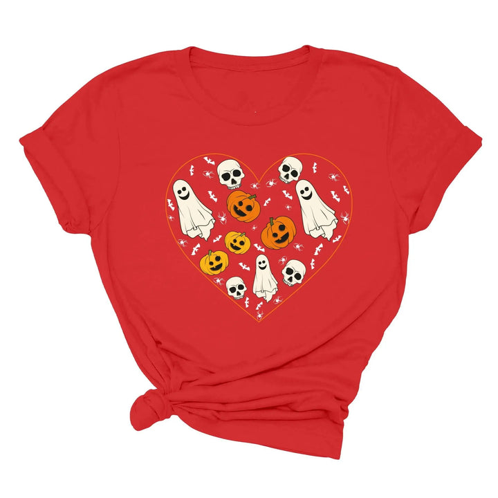 Halloween Heart Toddler Shirt | Cute Ghost & Pumpkin | Funny Fall Costume Tee Cypress DTF