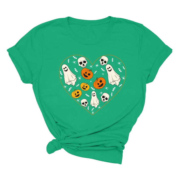 Halloween Heart Toddler Shirt | Cute Ghost & Pumpkin | Funny Fall Costume Tee Cypress DTF