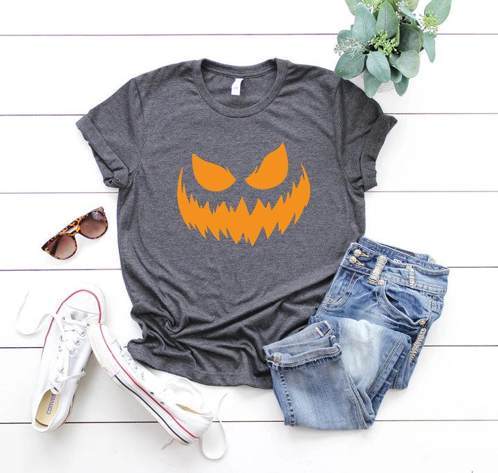Halloween Pumpkin Shirt for Women | Jack-O-Lantern Face Tee Cypress DTF