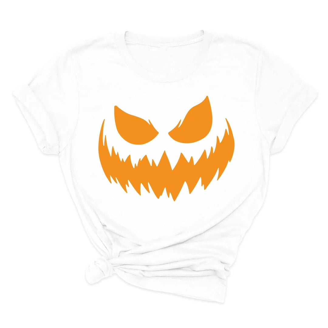 Halloween Pumpkin Shirt for Women | Jack-O-Lantern Face Tee Cypress DTF