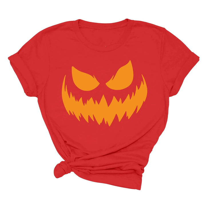 Halloween Pumpkin Shirt for Women | Jack-O-Lantern Face Tee Cypress DTF