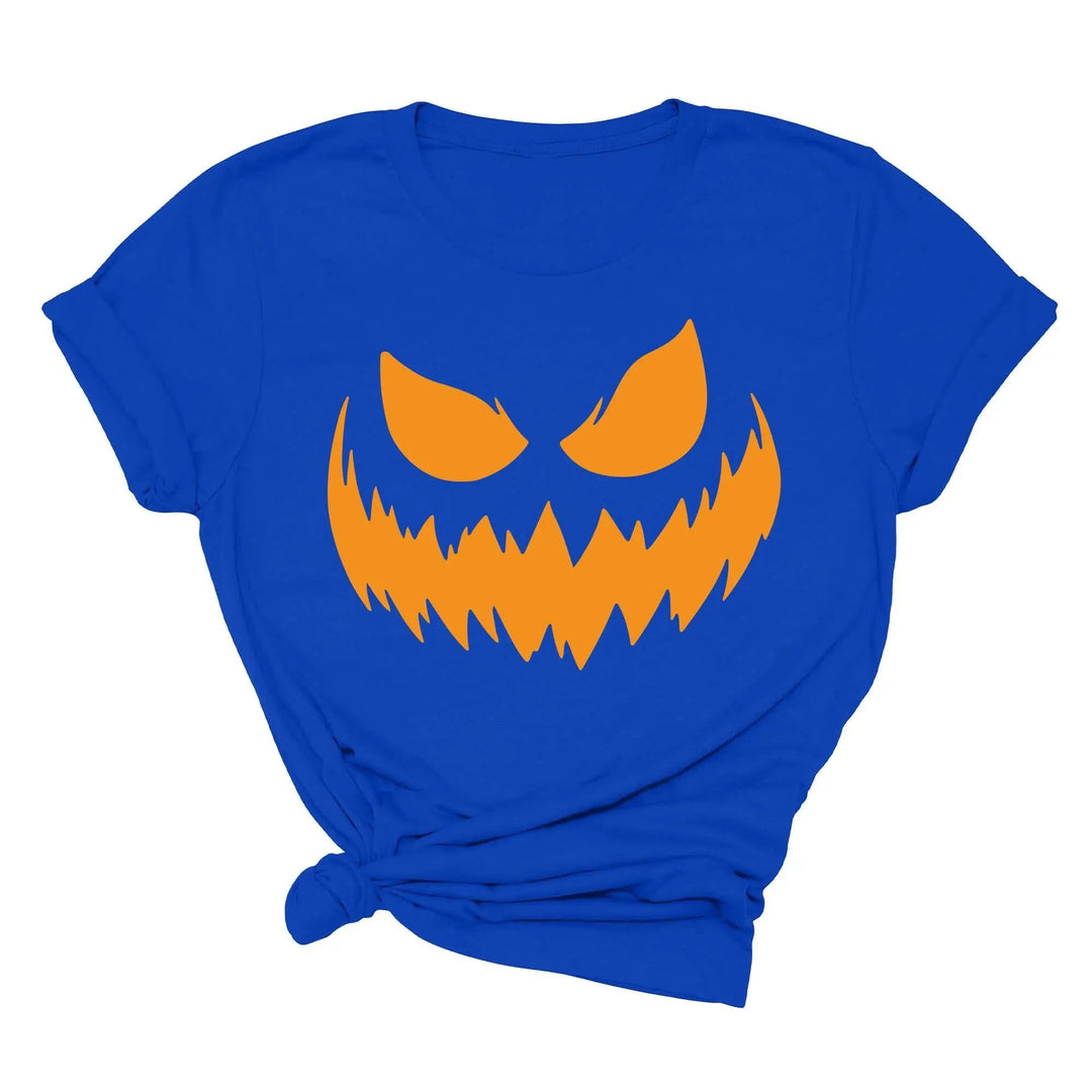 Halloween Pumpkin Shirt for Women | Jack-O-Lantern Face Tee Cypress DTF
