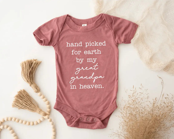 Hand-Picked by Great Grandpa Bodysuit - Pregnancy Announcement Cypress DTF