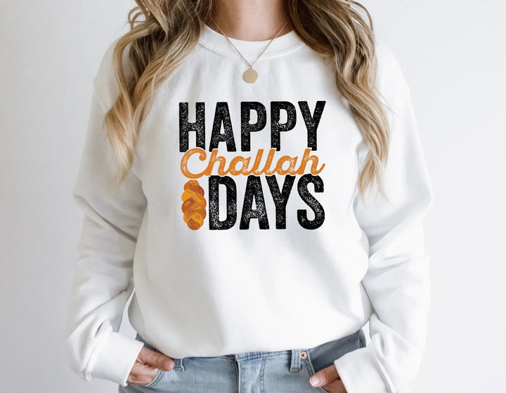 Happy Challah Days Sweatshirt - Hanukkah Gift | Jewish Holiday Art Cypress DTF