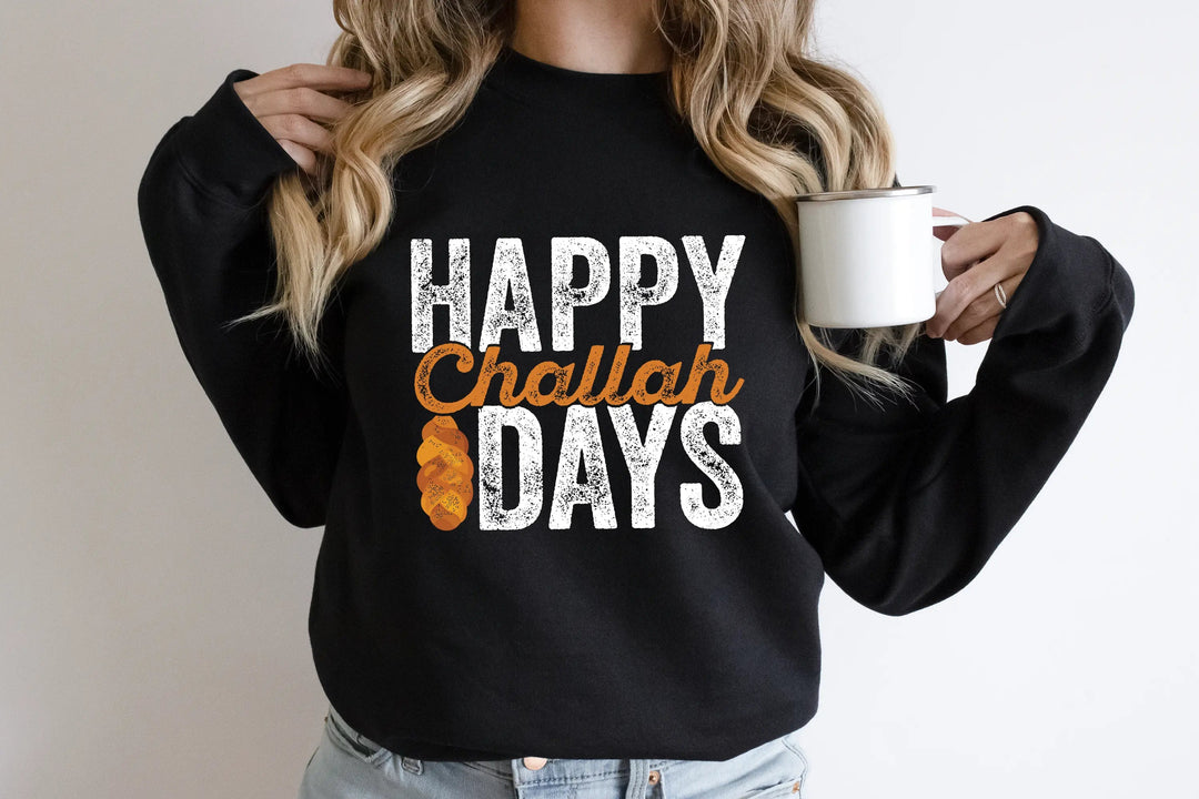 Happy Challah Days Sweatshirt - Hanukkah Gift | Jewish Holiday Art Cypress DTF
