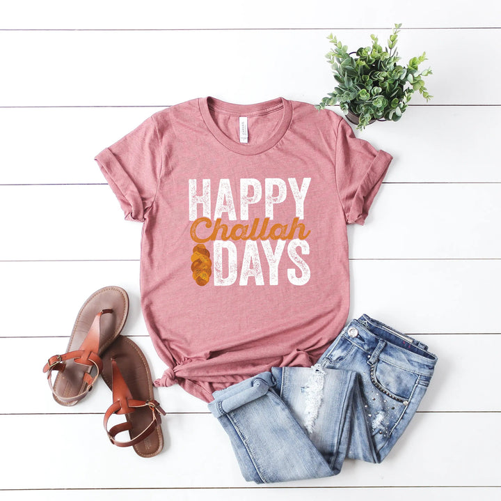 Happy Challah Days Tee - Hanukkah & Jewish Art Gift Shirt Cypress DTF