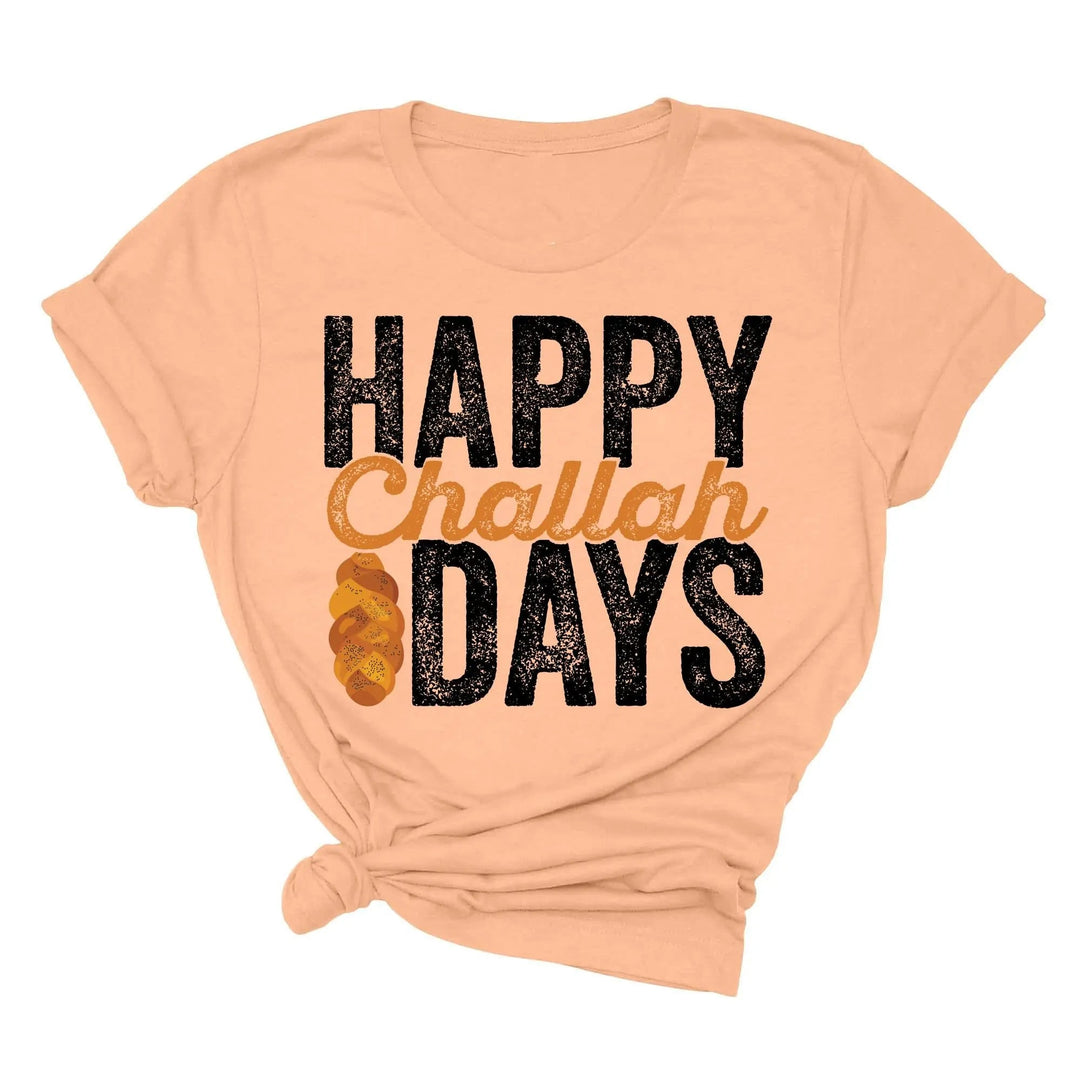 Happy Challah Days Tee - Hanukkah & Jewish Art Gift Shirt Cypress DTF