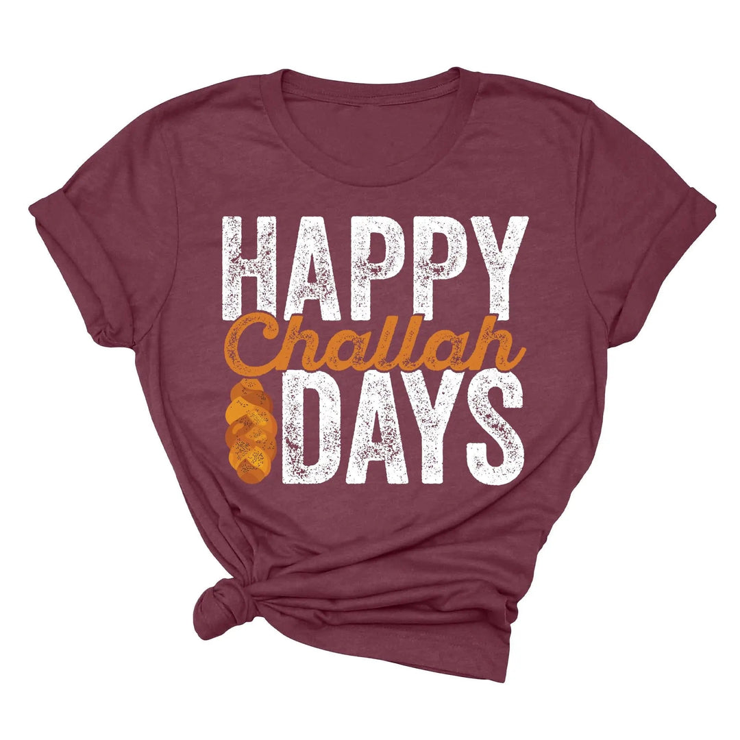 Happy Challah Days Tee - Hanukkah & Jewish Art Gift Shirt Cypress DTF
