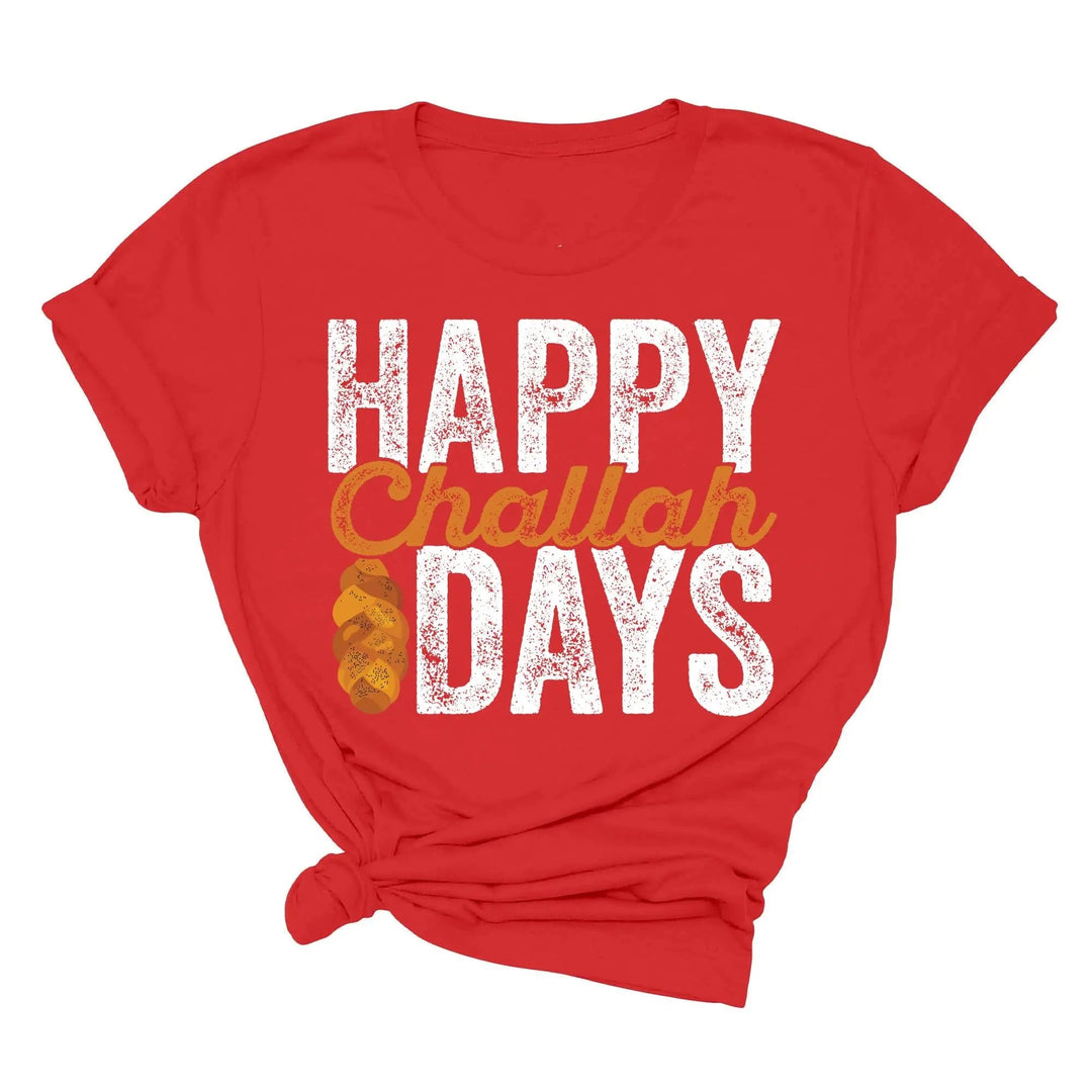 Happy Challah Days Tee - Hanukkah & Jewish Art Gift Shirt Cypress DTF