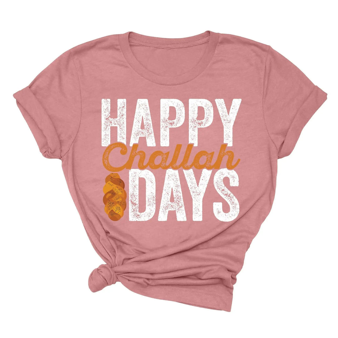 Happy Challah Days Tee - Hanukkah & Jewish Art Gift Shirt Cypress DTF