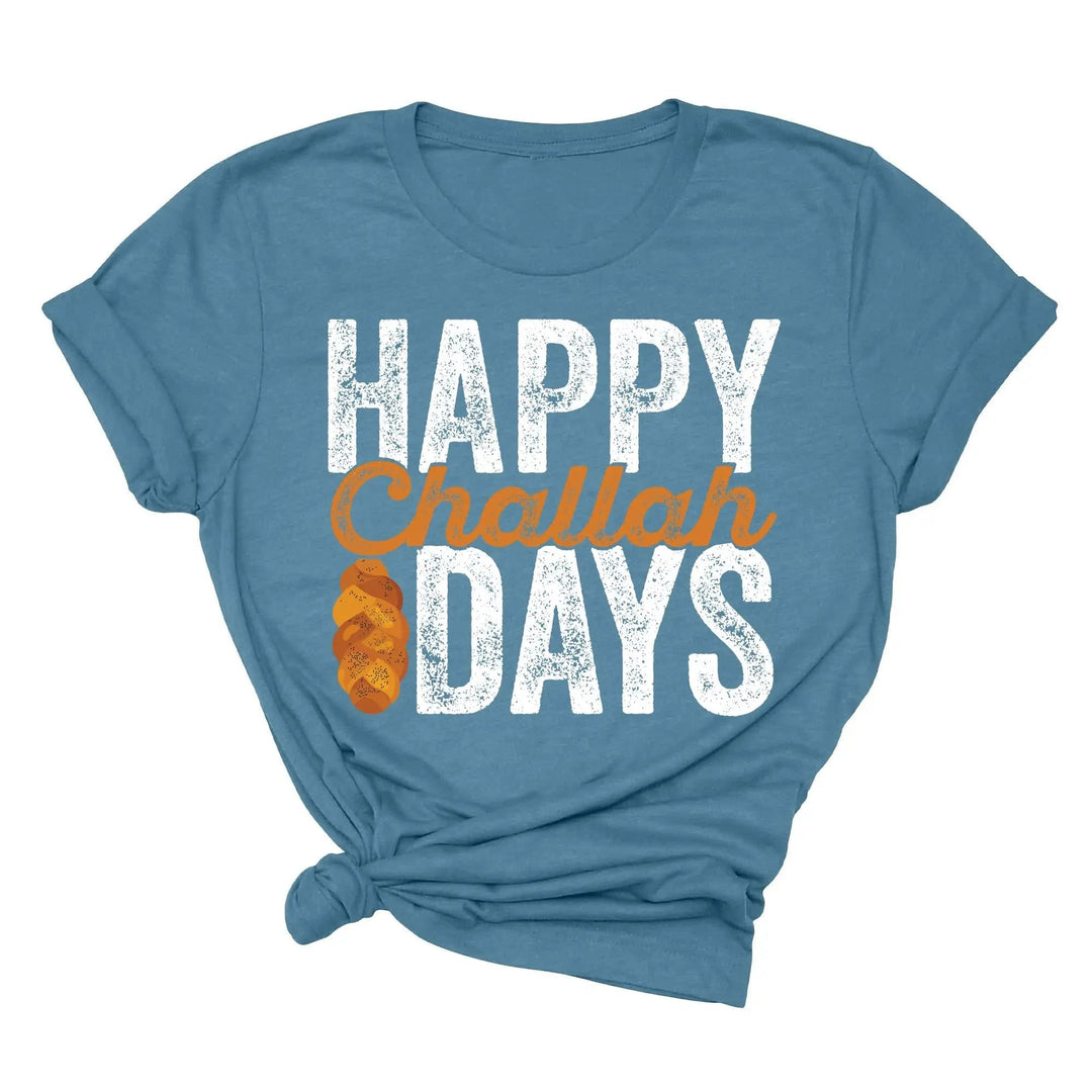 Happy Challah Days Tee - Hanukkah & Jewish Art Gift Shirt Cypress DTF