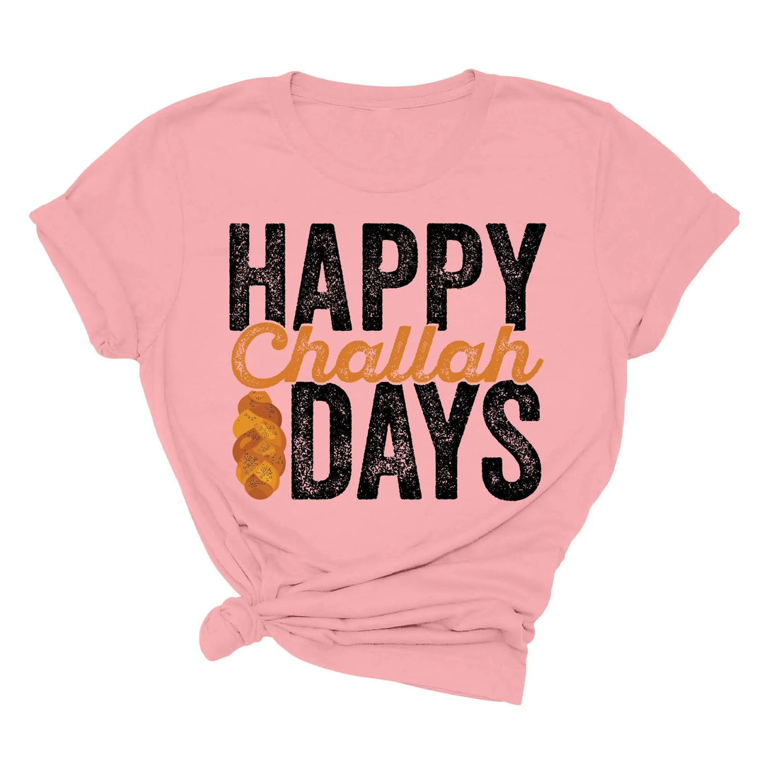 Happy Challah Days Tee - Hanukkah & Jewish Art Gift Shirt Cypress DTF