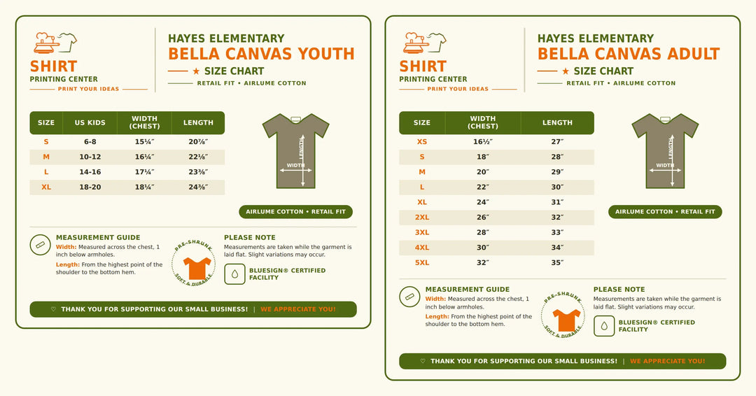 Hayes Elementary Bella Canvas T-Shirt | Adult & Youth Cypress DTF
