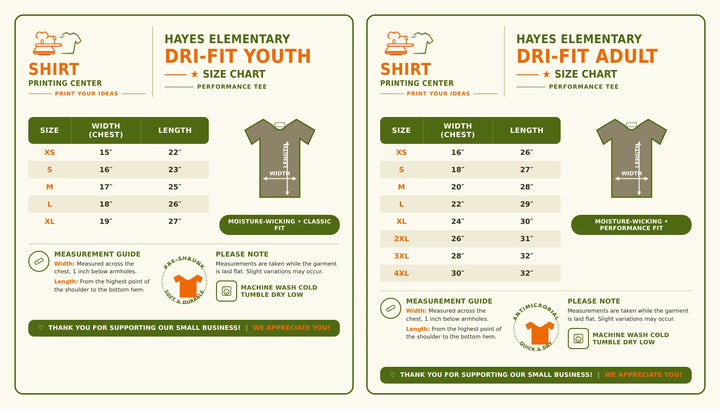 Hayes Elementary DRI-FIT T-Shirt | Adult & Youth Cypress DTF