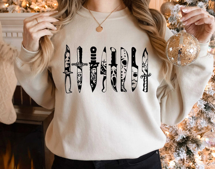 Horror Movie Knives Sweatshirt - Michael Myers & Halloween Theme Cypress DTF