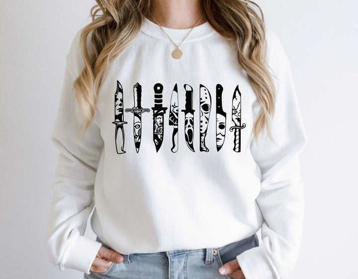 Horror Movie Knives Sweatshirt - Michael Myers & Halloween Theme Cypress DTF