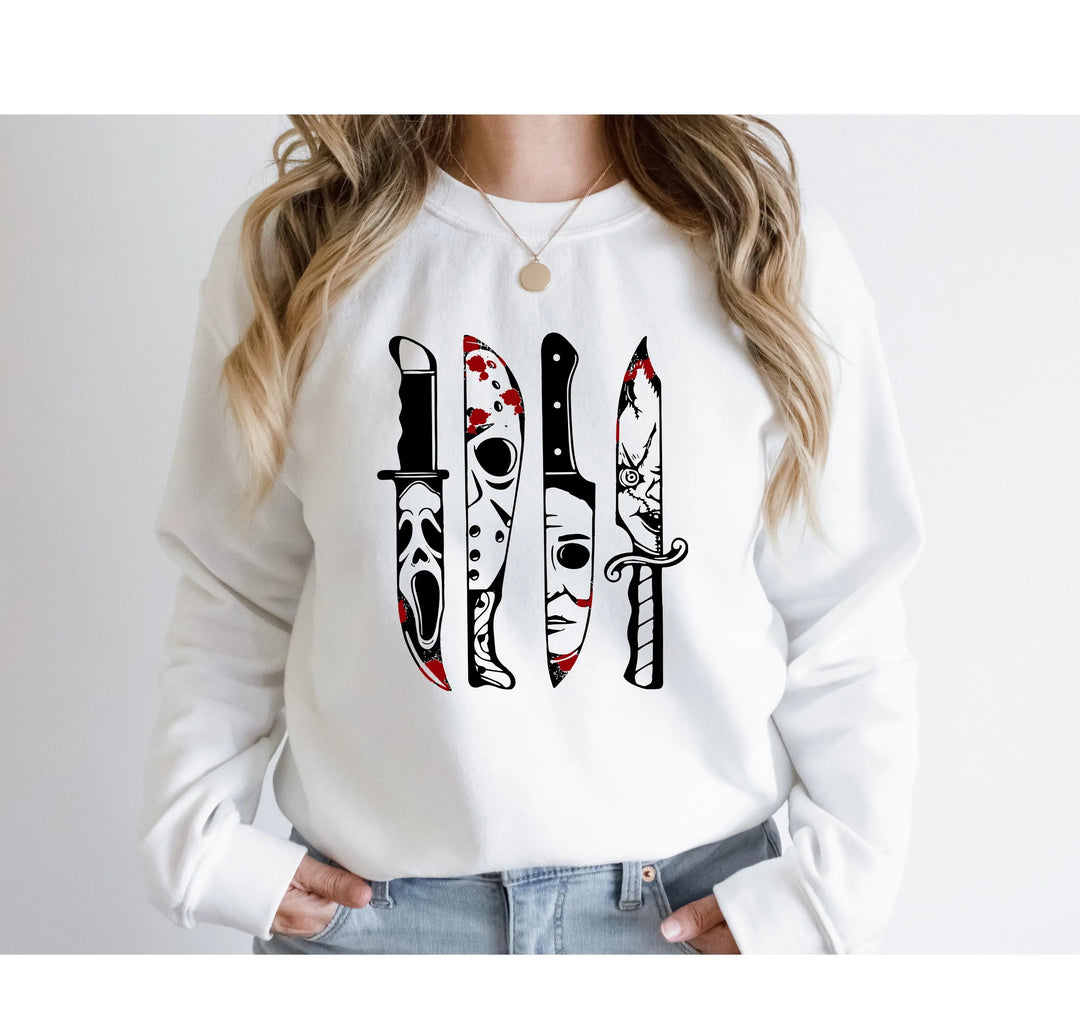 Horror Movies Sweatshirt | Spooky Serial Killer Halloween Shirt Cypress DTF