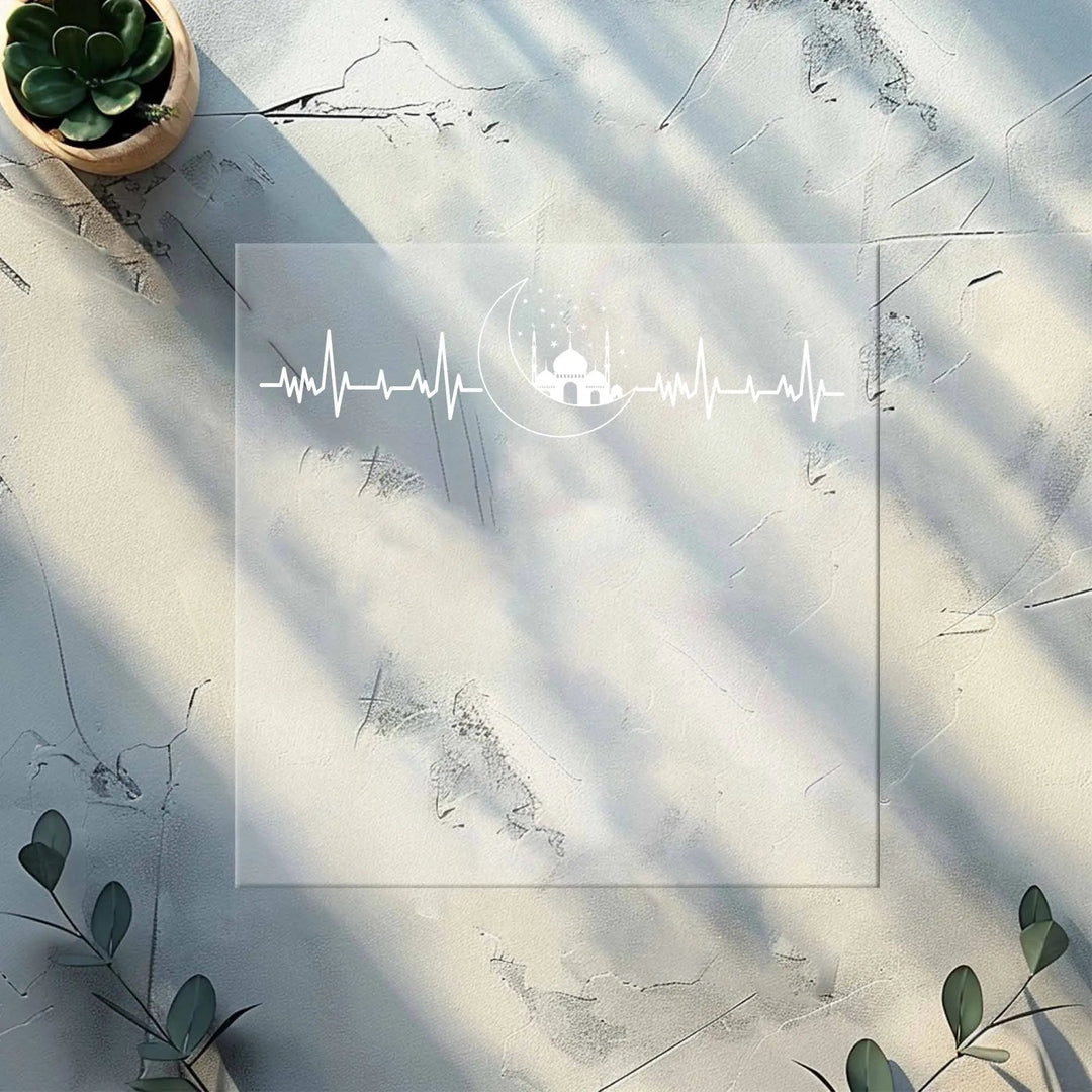 Islamic Crescent & Mosque Heartbeat Dtf Transfers | Ramadan & Eid Decor Dtf Transfers