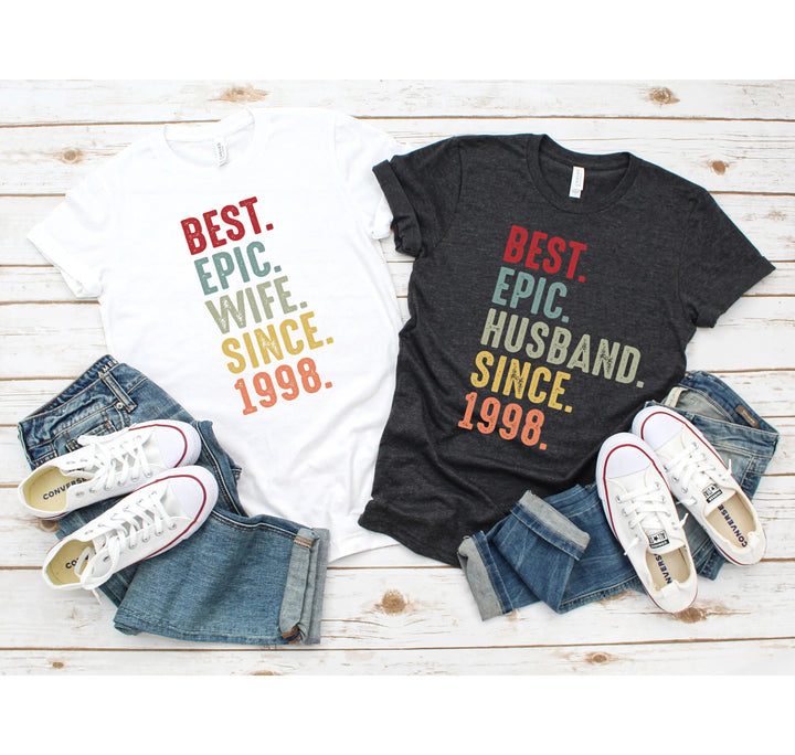 Just Married Shirt - Personalized 25th Wedding Anniversary Gift Tee Cypress DTF