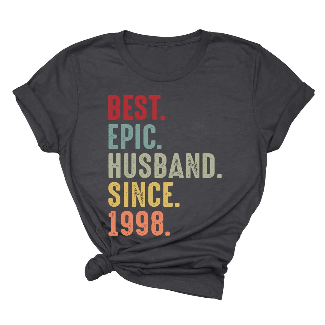 Just Married Shirt - Personalized 25th Wedding Anniversary Gift Tee Cypress DTF