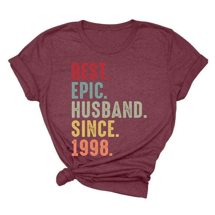 Just Married Shirt - Personalized 25th Wedding Anniversary Gift Tee Cypress DTF
