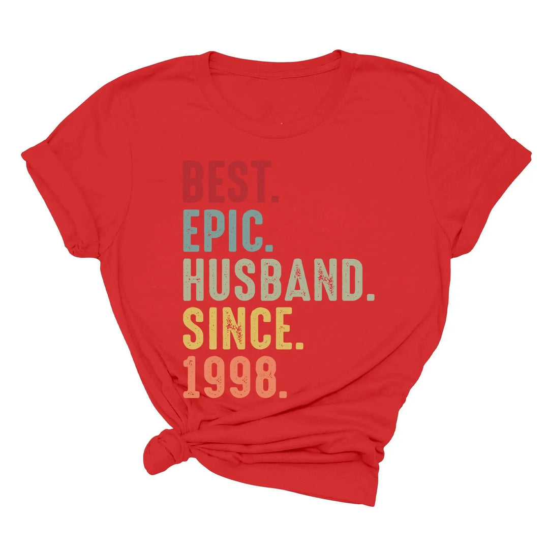 Just Married Shirt - Personalized 25th Wedding Anniversary Gift Tee Cypress DTF