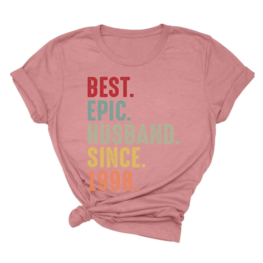 Just Married Shirt - Personalized 25th Wedding Anniversary Gift Tee Cypress DTF