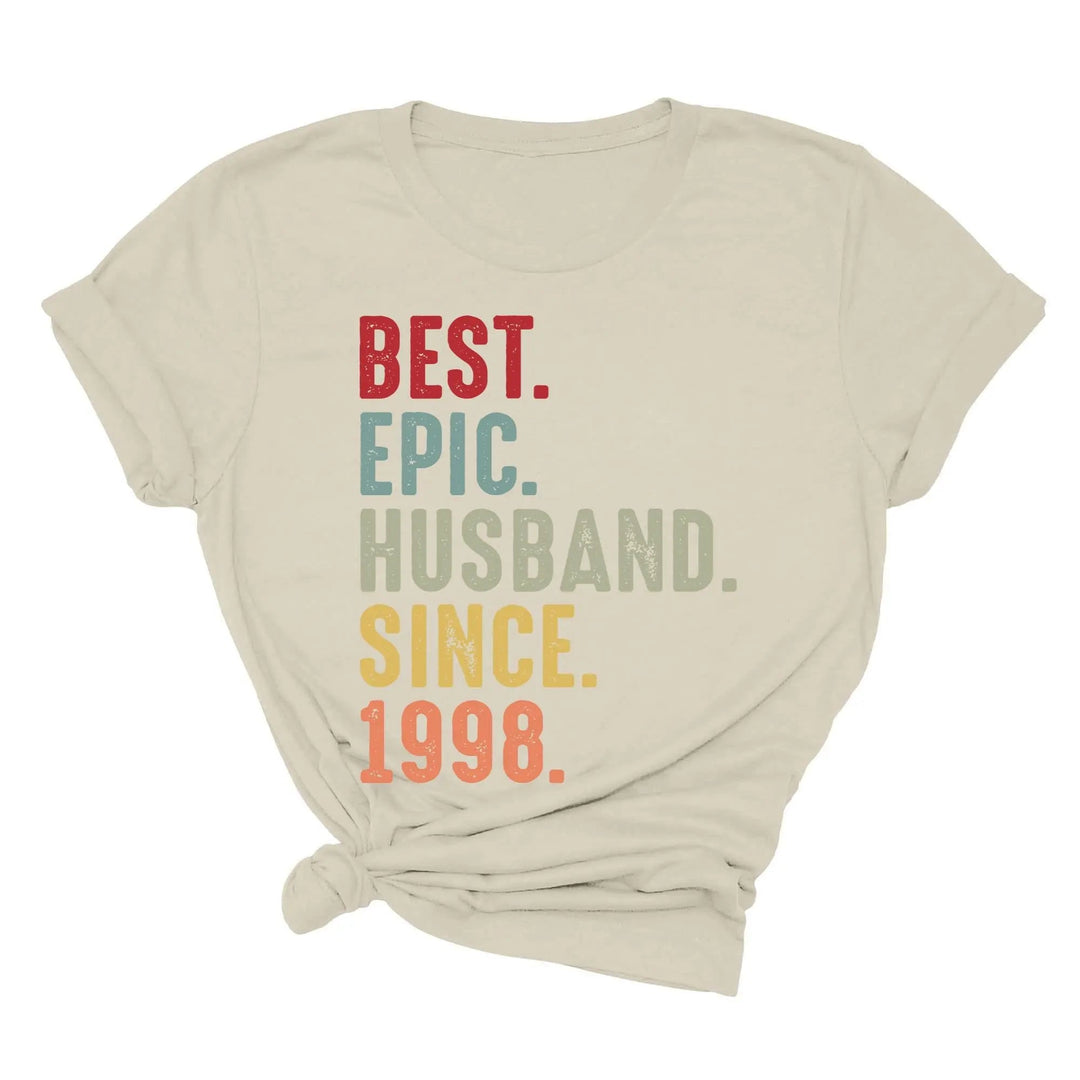 Just Married Shirt - Personalized 25th Wedding Anniversary Gift Tee Cypress DTF