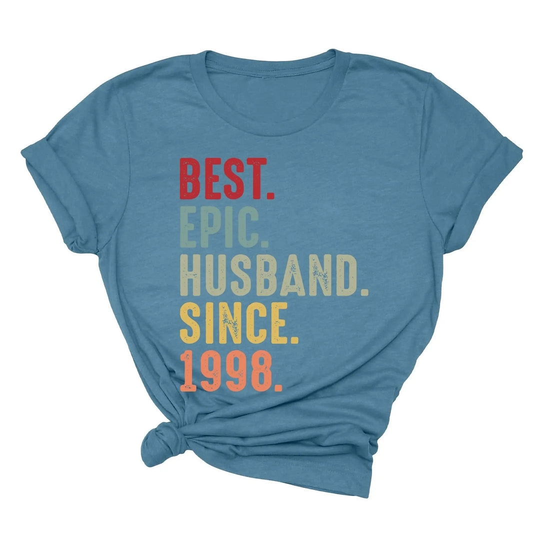 Just Married Shirt - Personalized 25th Wedding Anniversary Gift Tee Cypress DTF