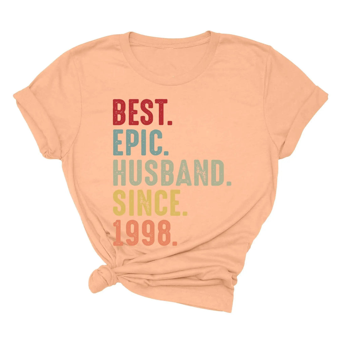 Just Married Shirt - Personalized 25th Wedding Anniversary Gift Tee Cypress DTF