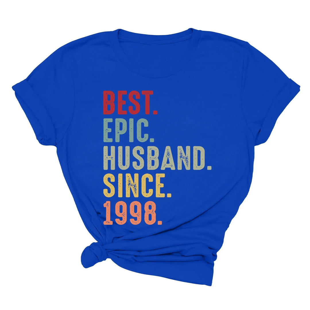 Just Married Shirt - Personalized 25th Wedding Anniversary Gift Tee Cypress DTF