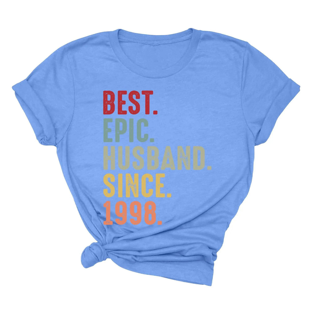 Just Married Shirt - Personalized 25th Wedding Anniversary Gift Tee Cypress DTF