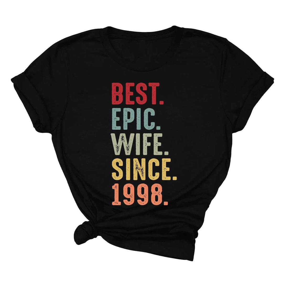 Just Married Shirt - Personalized 25th Wedding Anniversary Gift Tee Cypress DTF