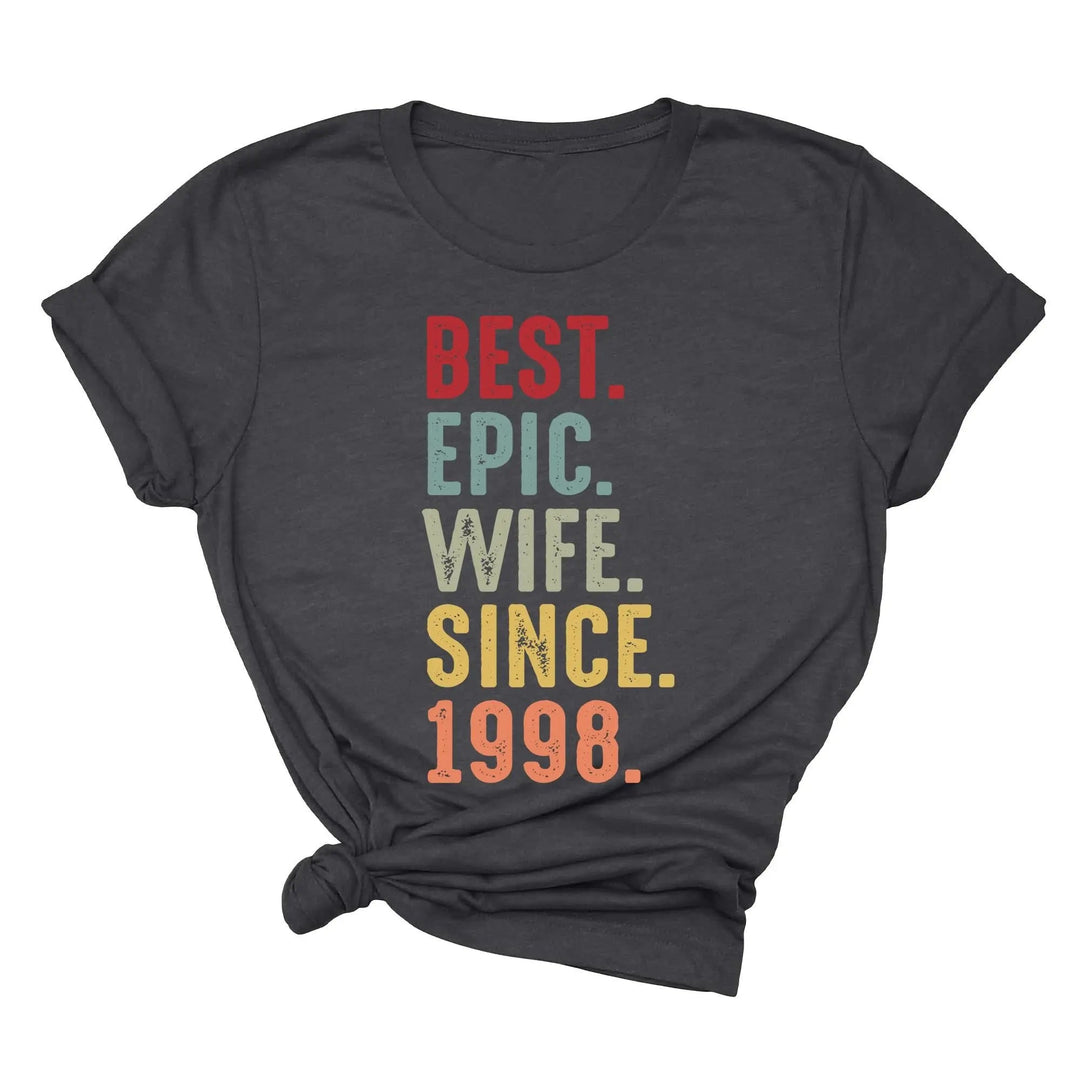 Just Married Shirt - Personalized 25th Wedding Anniversary Gift Tee Cypress DTF