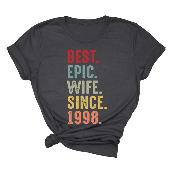 Just Married Shirt - Personalized 25th Wedding Anniversary Gift Tee Cypress DTF