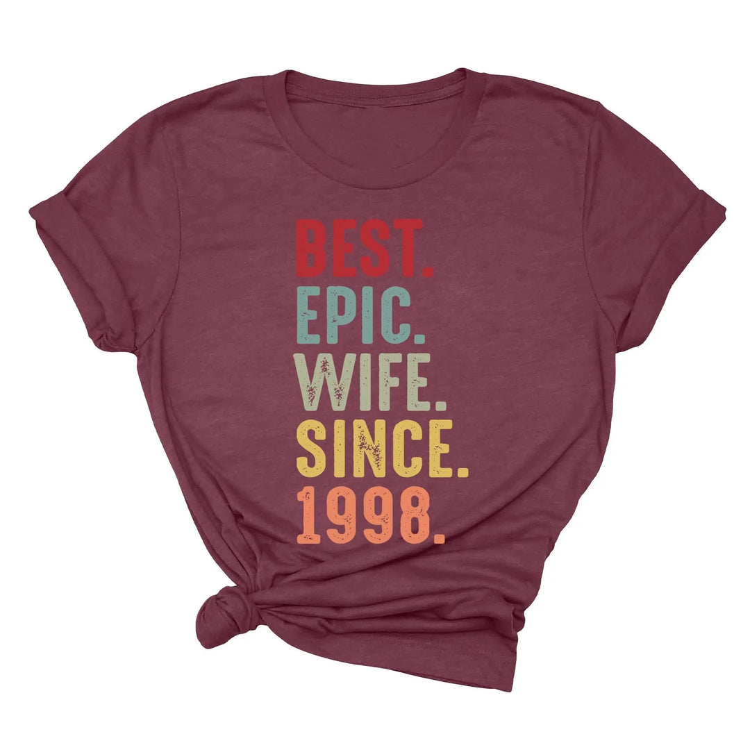Just Married Shirt - Personalized 25th Wedding Anniversary Gift Tee Cypress DTF