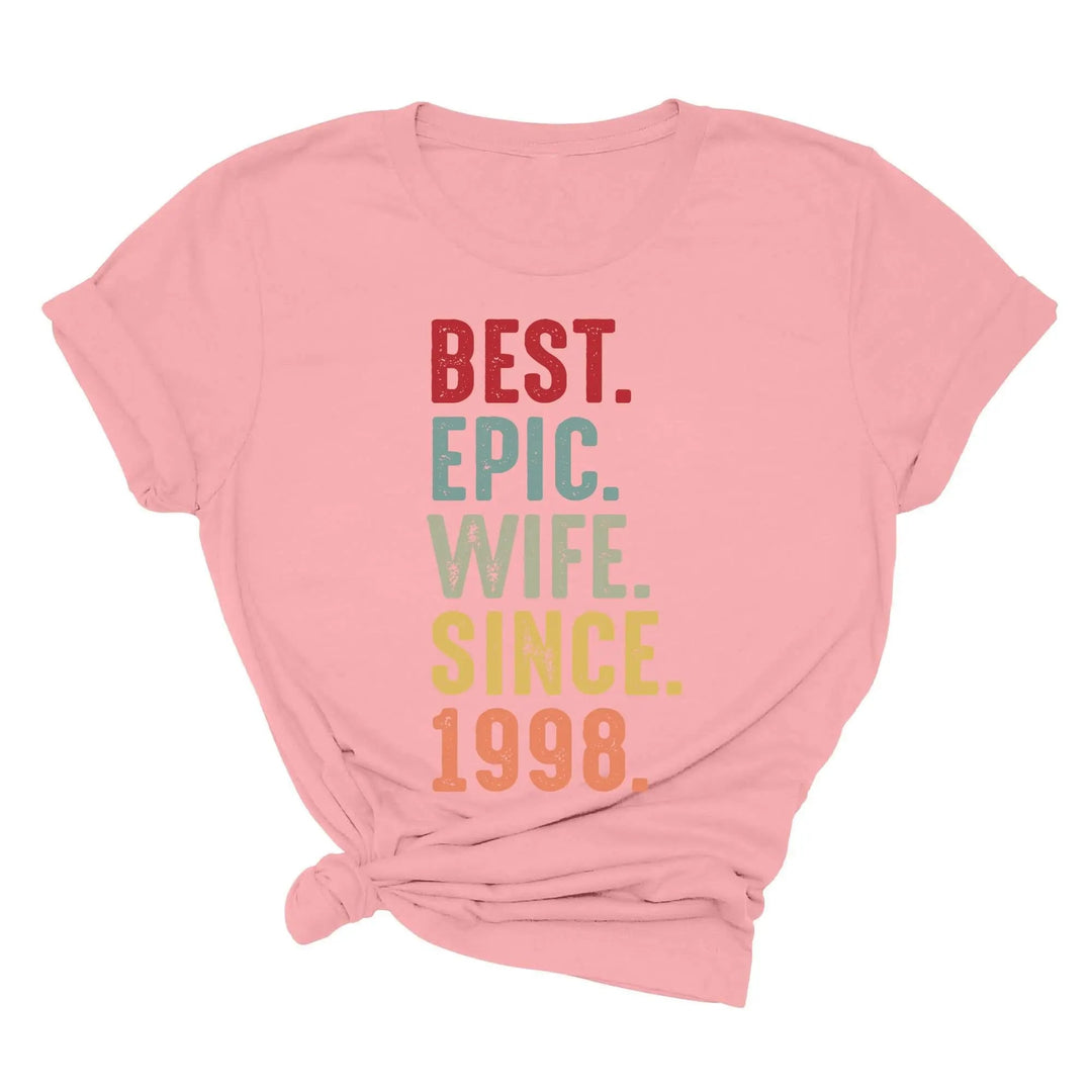 Just Married Shirt - Personalized 25th Wedding Anniversary Gift Tee Cypress DTF