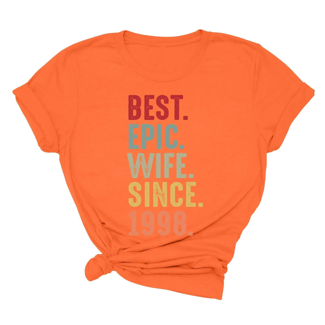 Just Married Shirt - Personalized 25th Wedding Anniversary Gift Tee Cypress DTF