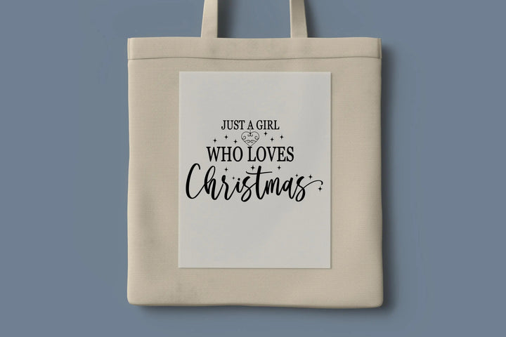 Just a Girl Who Loves Christmas DTF Transfers | Women's Merry Christmas DTF Transfer
