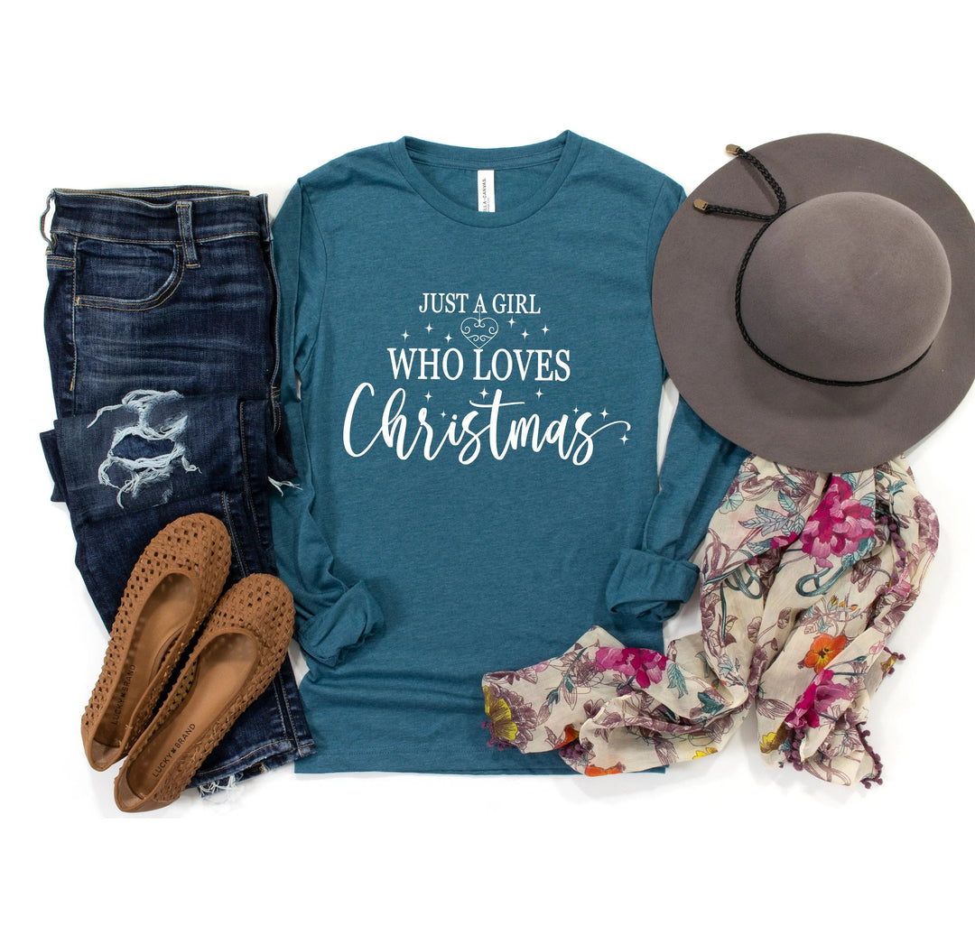 Just a Girl Who Loves Christmas Shirt | Women's Merry Christmas Shirt Cypress DTF