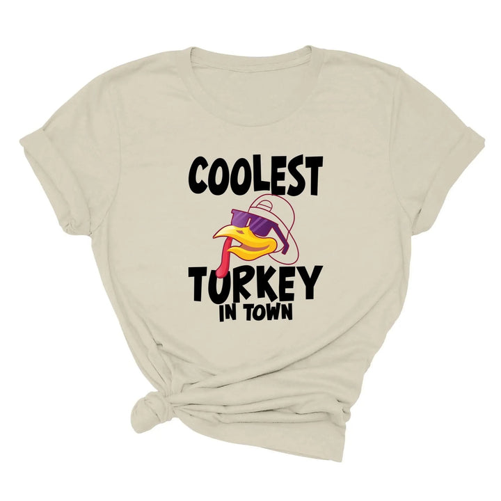 Kids Thanksgiving Shirt | Coolest Turkey in Town Tee Cypress DTF